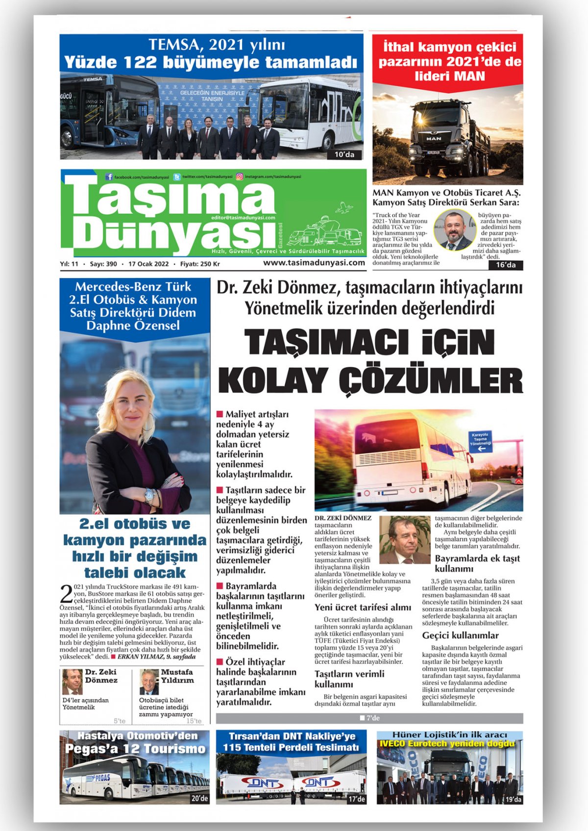 Taşıma Dünyası Gazetesi - 17.01.2022 Manşeti