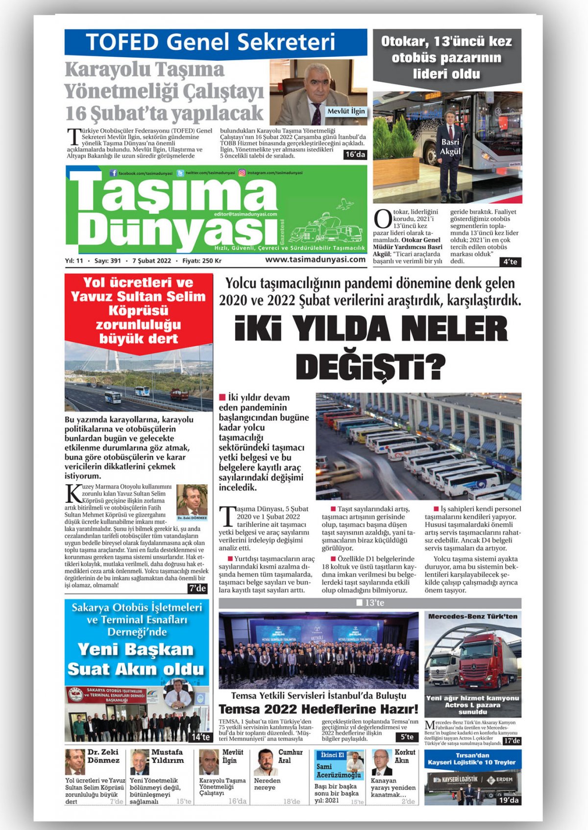 Taşıma Dünyası Gazetesi - 07.02.2022 Manşeti