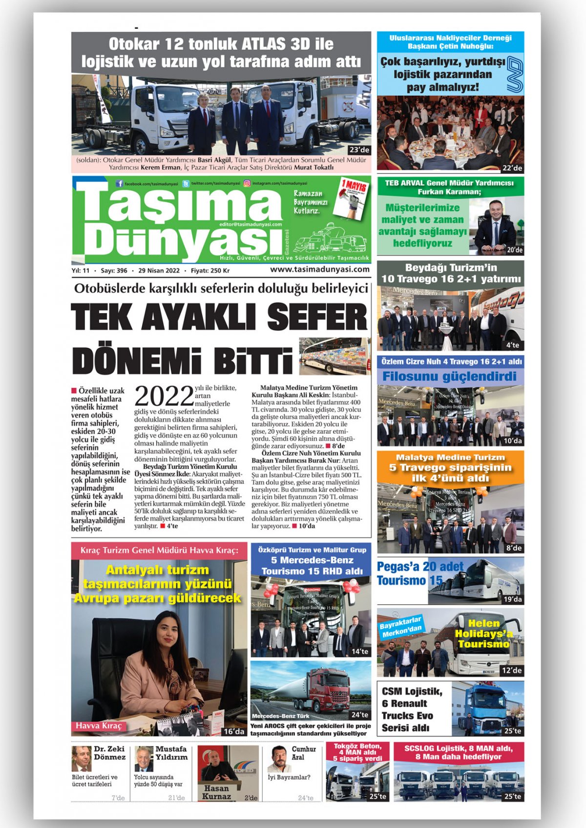 Taşıma Dünyası Gazetesi - 30.04.2022 Manşeti