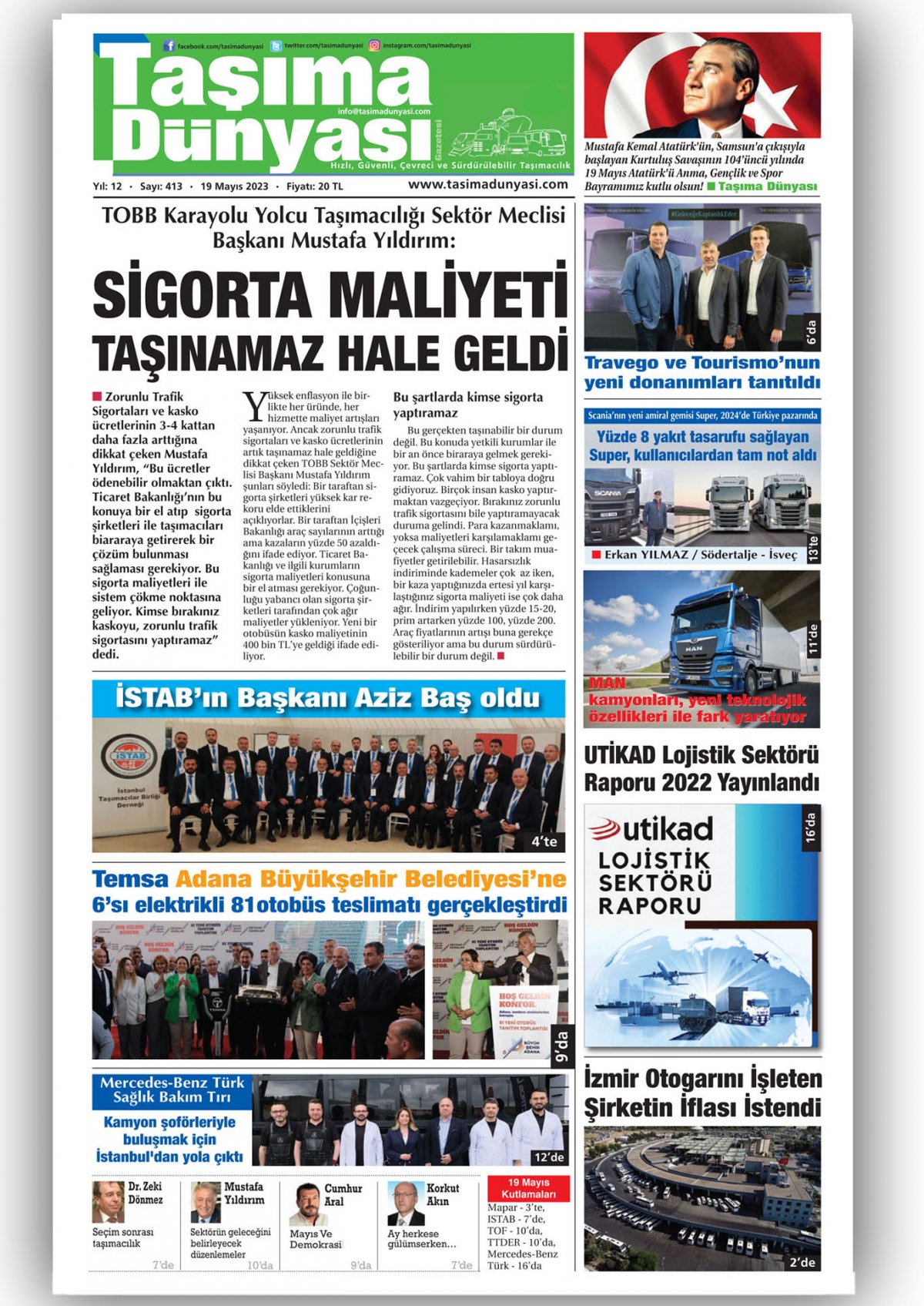 Taşıma Dünyası Gazetesi - 18.05.2023 Manşeti